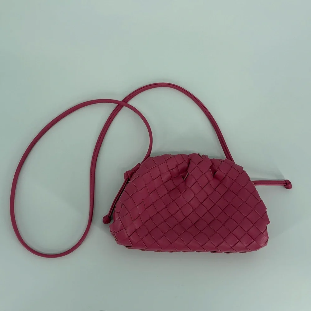 Bottega Veneta The Pouch Mini Intrecciato Leather Crossbody Clutch Pink